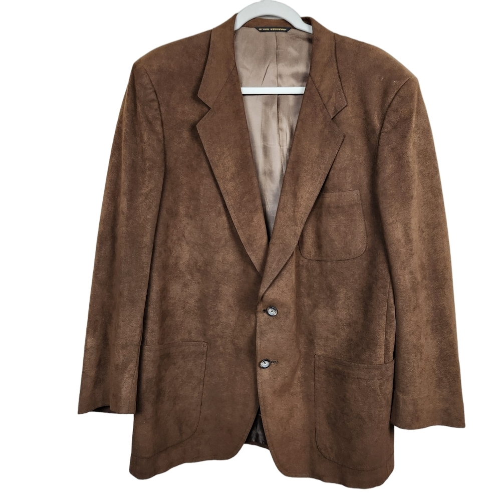 Vintage Stanton Imperial Chamy Microsuede Sport Coat Blazer Jacket Mens Size 44R